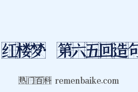 红楼梦·第六五回造句是什么意思的图片